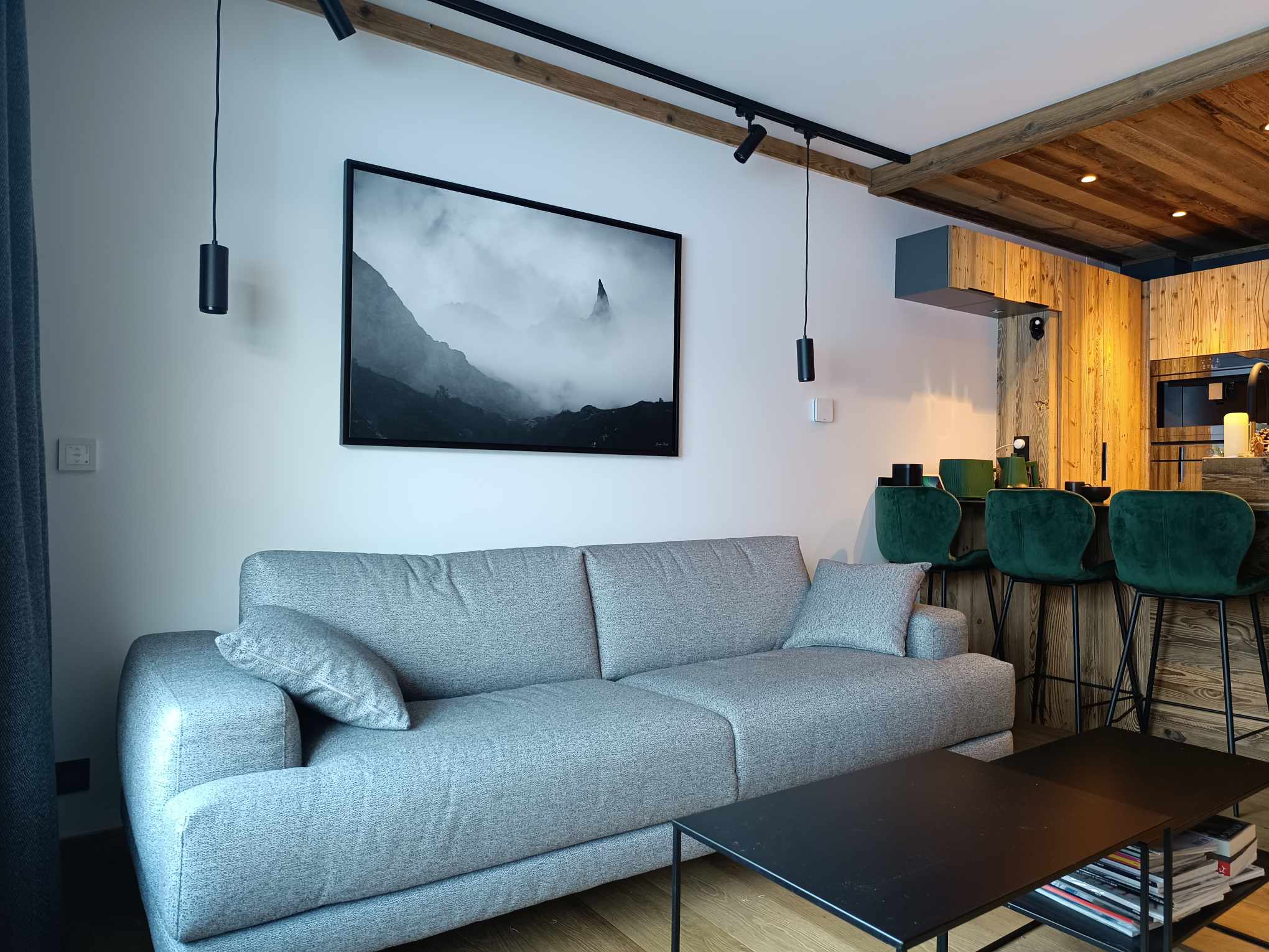 decoration photo, tableau d'art, art photographique, interieur design, brumes, photo paysage, photo montagne, argentière, glacier d'argentiere, décoration chalet, chambre chalet, chalet megève, photo blanche, photo neige, photo minimaliste